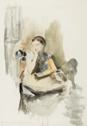 Helen, 1917 (ołówek, pędzel i toaleta na papierze)