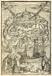Mapa Nowej Wyspy Utopii z wydania Utopii Sir Thomasa More