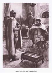 Wiadomość od komendanta, ilustracja z Żołnierza rzymskiego, 1928