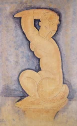 Kariatyda, 1914 (ołówek i toaleta)