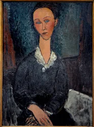 La woman au col blanc Obraz Amedeo Modigliani (1884-1920) XX w. Nd. 0,92x0,6 m Grenoble, musee des Beaux Arts