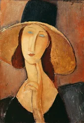 Portret Jeanne Hebuterne w dużym kapeluszu, ok. 1918-19