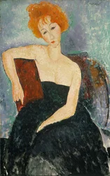 Rudowłosa dziewczyna w sukni wieczorowej, 1918