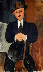 Siedzący mężczyzna