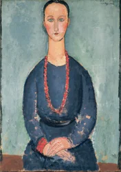 Kobieta z czerwonym naszyjnikiem, 1918