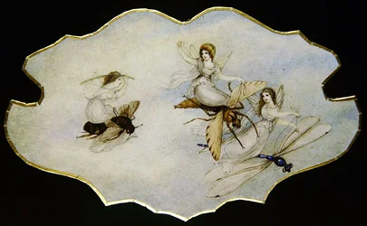 Wróżki bawiące się owadami, ok. 1860 (akwarela i ołówek na papierze)