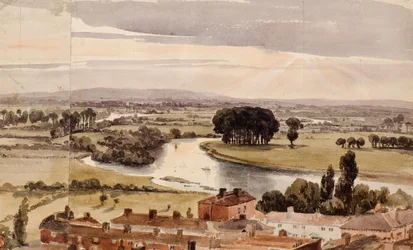 Panoramiczny widok na krajobraz, ok.1804 (akwarela)