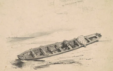 Longboat na plaży