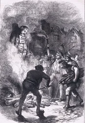 Spalenie wizerunku Jaya, ilustracja z Cassells History of the United States wydanej przez Cassell, Petter & Galpin, c.1900