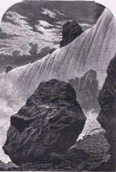 Wodospad Niagara, ilustracja z Cassells History of the United States wydana przez Cassell, Petter & Galpin, c.1900 (litografia)
