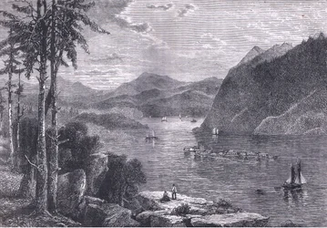 The Hudson Highlands , ilustracja z Cassells History of the United States wydana przez Cassell, Petter & Galpin, c.1900 (lito)