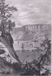 Palisades of the Hudson, ilustracja z Cassells History of the United States wydana przez Cassell, Petter & Galpin, c.1900 (litografia)
