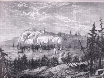 Widok Quebecu, ilustracja z Cassells History of the United States wydana przez Cassell, Petter & Galpin, c.1900 (litografia)