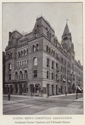 Filadelfia: Chrześcijańskie Stowarzyszenie Młodych Mężczyzn, Southeast Corner Chestnut i Fifteenth Streets (zdjęcie czarno-białe)