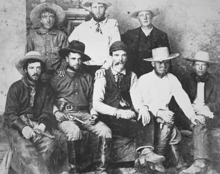 Kowboje z rancza XIT, Teksas, ok. 1890 r. (zdjęcie czarno-białe)