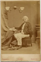 Horace Greeley (1811-72.), amerykański polityk i redaktor gazety, fot. JH Kent, Brockport, Nowy Jork (zdjęcie albumu)