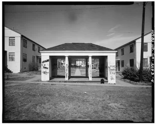 John Hope Homes (mieszkanie publiczne), w granicach Larkin, Dora, Spelman Streets & Lane, Atlanta, Fulton County, GA (zdjęcie czarno-białe)
