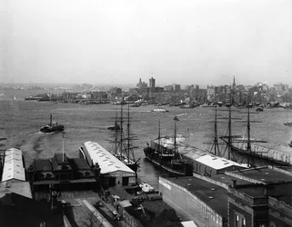 Panorama portu w Nowym Jorku, przed 1900