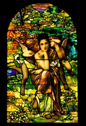 Ołowiane i platerowane szkło favrile, ok. 1895 r.