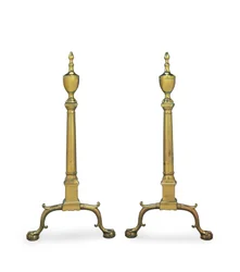 Para Chippendale andirons, Filadelfia lub Nowy Jork, 1780-1800