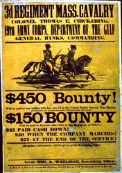 Plakat rekrutacyjny dla 3. Pułku Kawalerii Massachusetts, 1863-65