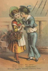 Reklama niemieckiego mydła do prania Higgins, ok.1880