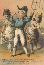 Reklama niemieckiego mydła do prania Higgins, ok.1880