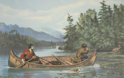 Amerykańskie sceny polowań, dobra szansa , wyd. 1863, Currier i Ives