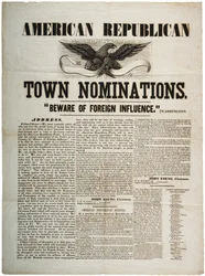 Nominacje amerykańskich miast republikańskich: strzeż się wpływów zagranicznych, ok. 1845 r