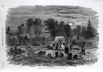 Brygada Blenkera osłaniająca odwrót w pobliżu Centreville, lipiec 1861 r., z "Harper