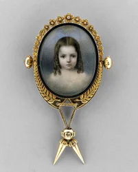 Broszka z portretem dziewczynki, ok. 1860 (akwarela na kości słoniowej)