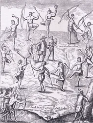 Kapitan Smith wzięty do niewoli przez Indian, ilustracja z pubu Cassell