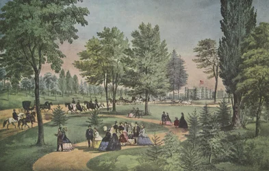 Central Park, The Drive, Currier & Ives, wyd. 1862