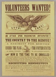 Plakat rekrutacyjny do wojny secesyjnej, 1861 (druk)