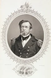 Komandor Andrew Hull Foote, z „Historii Stanów Zjednoczonych”, tom. II, Charles Mackay, ryt G. Stodart z fotografii