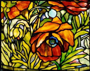 Fragment lampy podłogowej „Oriental Poppy”, Tiffany Studios, 1902