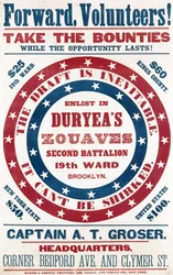 Zaciągnąć się do Duryeas Zouaves, drugi batalion, 19. dzielnica, Brooklyn, c.1861