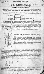 Federal Money, strona z The Scholars Arithmetic 6th Edition, Daniel Adams, opublikowana przez NHKeene, 1810 (druk)