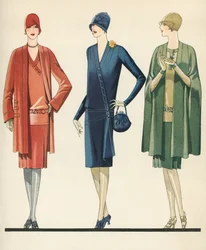 Flappers w sukienkach i płaszczach