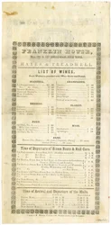Lista win Domu Franklina na 23 maja 1844, 1844 (grawerowane menu)