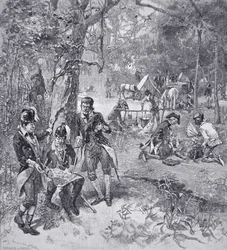 Generał Francis Marion w obozie (lito)