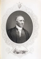Generał Samuel Houston, z „Historii Stanów Zjednoczonych”, tom. II, Charles Mackay, ryty z dagerotypu (grafika)