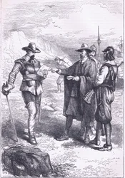 Lądowanie Gortona (1646), ilustracja z pubu Cassell