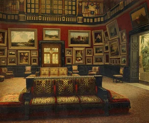 Great Hall, Van der Bilt Hotel w Nowym Jorku, Ca 1840, Grawerowanie w kolorze