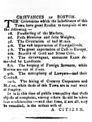 Skargi z Bostonu, list opublikowany w Boston Gazette, 4 kwietnia 1786 (druk)