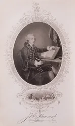 John Hancock (1737-93), z Historii Stanów Zjednoczonych, t. I, autorstwa Charlesa Mackaya, rytowane przez J. Rogersa