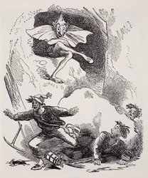 Koboldy, ze Światowego przewodnika po gnomach, wróżkach, elfach i innych małych istotach Thomasa Keightleya (1789-1872), opublikowanego w 1880 roku