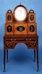 Biurko Ladys, 1795-1810 (mahoń inkrustowany drewnem satynowym)