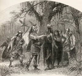 Landing of Northmen, z "A Brief History of the United States", opublikowanej przez A. S. Barnes und Co. w 1885 r.