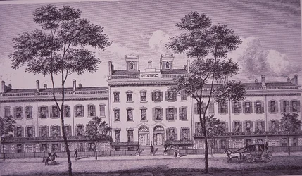 LeRoy Place w 1831 roku, część dzisiejszej Bleecker Street w Greenwich Village (rycina)